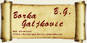 Borka Galjković vizit kartica